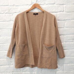 Quince Sweater Womens XS Beige Tan 100% Merino Wool Open Front Cardigan